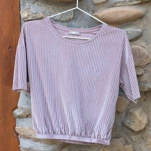Zara mauve velvet raw edge shirt